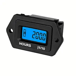 Digital LCD Hour Meter DC 9V~65V for Riding Lawn Mower ZeroTurn Mower Tractor Generator Club Car Golf Cart Outboard Marine A