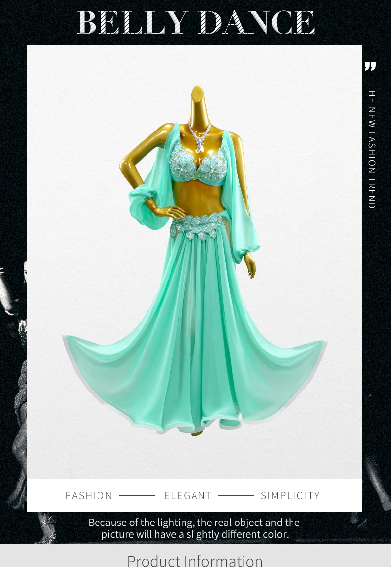 Bauchtanz-Übungskleidung Orientalisches Kostüm Damenkleid Unterrichtsrock Bauchtanz-Bühnenanzug 2026 Karneval Tanzkleidung Outfit – Detail 2