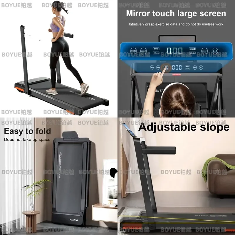 Portable Electric Walking Pad Under Desk Treadmill Mini Flat Running Machine for Home Gym Fitness Exercise Low Speed