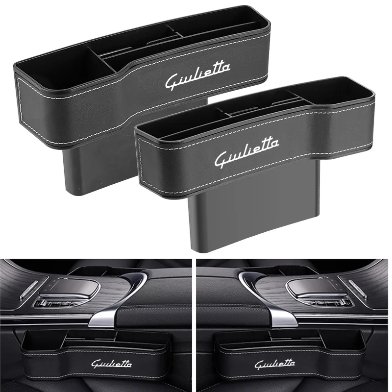 

High Capacity Leather Organizer Car Front Seat Gap Storage Boxes For Alfa Romeo Giulietta 156 159 147 car Accessories