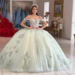 Ruiente Quinceanera Dresses 2024 New Sweet Flower Party Dress Classic Off The Shoulder Ball Gown Birthday Gown Graduation Dress