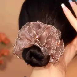 2024 Fasce per capelli grandi in organza di colore sfumato gezзинкиля Вос Scrunchie Accessori Para El Cabello Fascette per capelli