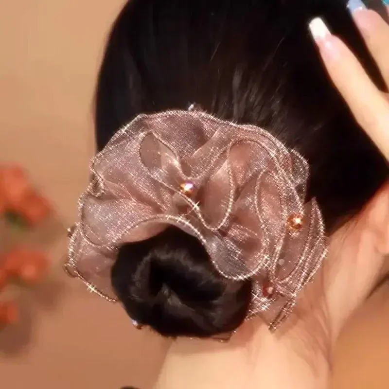 2024 Gradient Color Organza  Large  Hair Bands   Резинки Для Волос  Scrunchie 머리끈  Accesorios Para El Cabello  Hair Ties