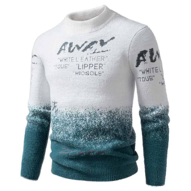 

2025 New High Quality Men's Thick Warm Fashion Long Sleeved Casual Pullover Knitted Sweater Men