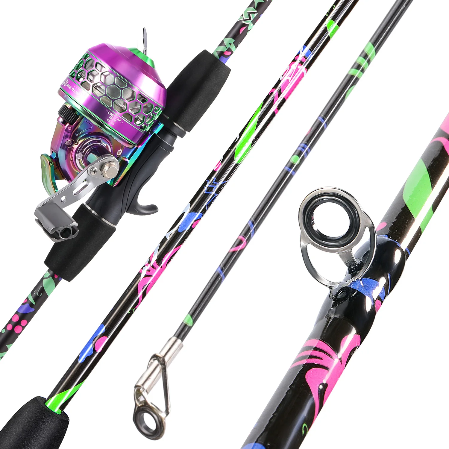 

Sougayilang 1.8M High Carbon Casting Fishing Rod Reel Combo 3.9:1 Anti-Corrosion Spincast Reel Freshwater Fishing Tackle