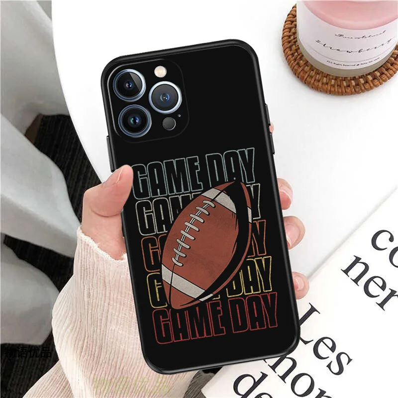 Phone Case for iPhone 16ProMax 14 13 15 Pro Max 12 11 XR SE 7 8 16 Plus Fashion Girl Tennis God Rugby Soft Black Silicone Cover