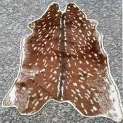 Faux Sika Deer Fur Rugs Imitation Animal Skin Carpet Floor Mat Home Decor Bedroom Bedside Animals Print Mats 110x90cm