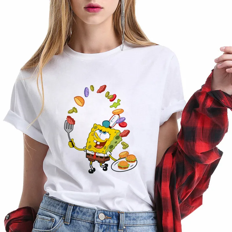 Patrick estrela camisetas para mulheres engraçado bob esponja t camisa y2k gráfico streetwear roupas t camisa verão feminino topos