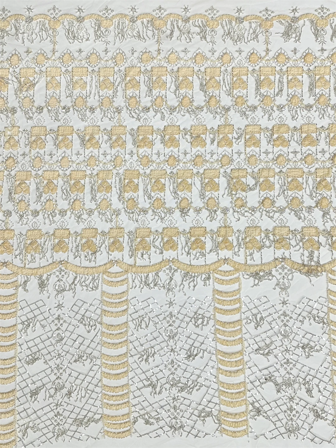 Nigerian Sequins Party Lace African Beads Lace Fabric 2026 High Quality 5Yards African French Tulle Net Lace Wedding Material