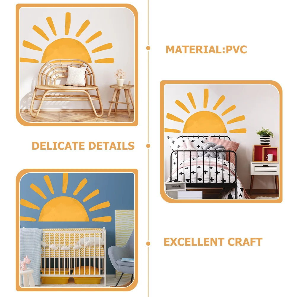 

Sun Wall Sticker Decor Adhesive Wall Stickers for 's Room Nursery Living Room Creative Cartoon Patterns PVC