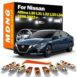 MDNG Canbus Car LED Bulbs Interior Map Dome Trunk Light Kit For Nissan Altima L30 L31 L32 L33 L34 1998-2018 2019 2020 2021 2022