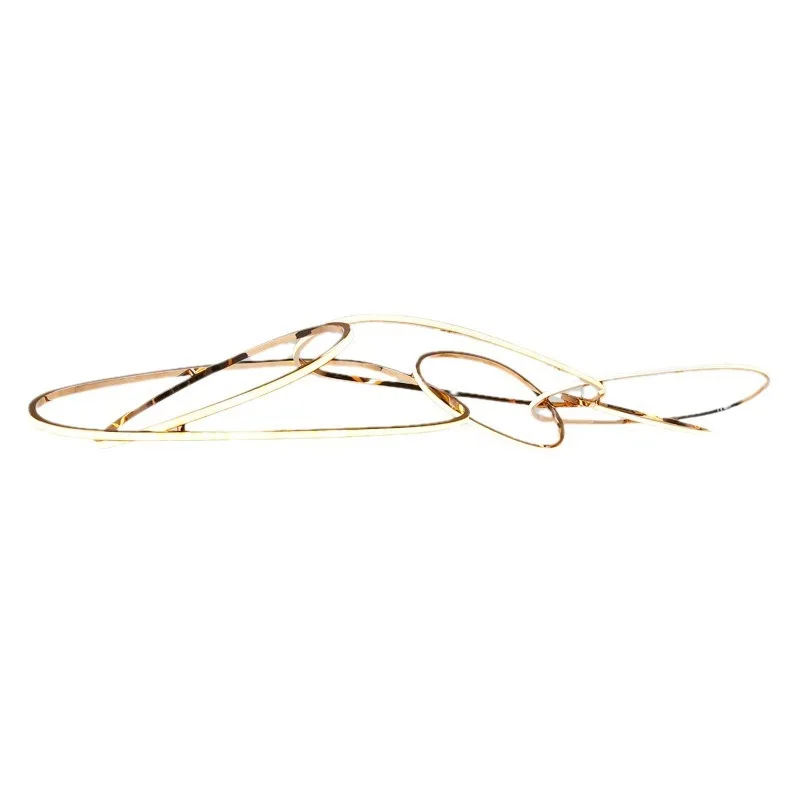 

Minimalist restaurant, chandelier, postmodern light luxury creative hotel, dining table bar living room, ring chandelier