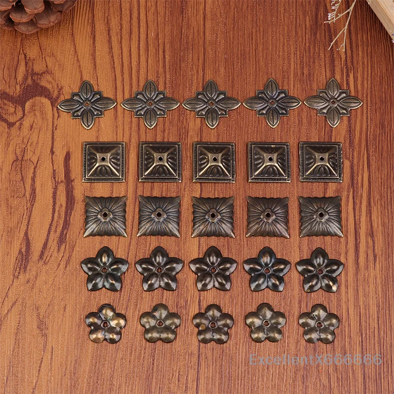Wooden Box, Jewelry Chest, Wine Case Corner Hardware - 10Pcs Antique Brass Upholstery Decor.