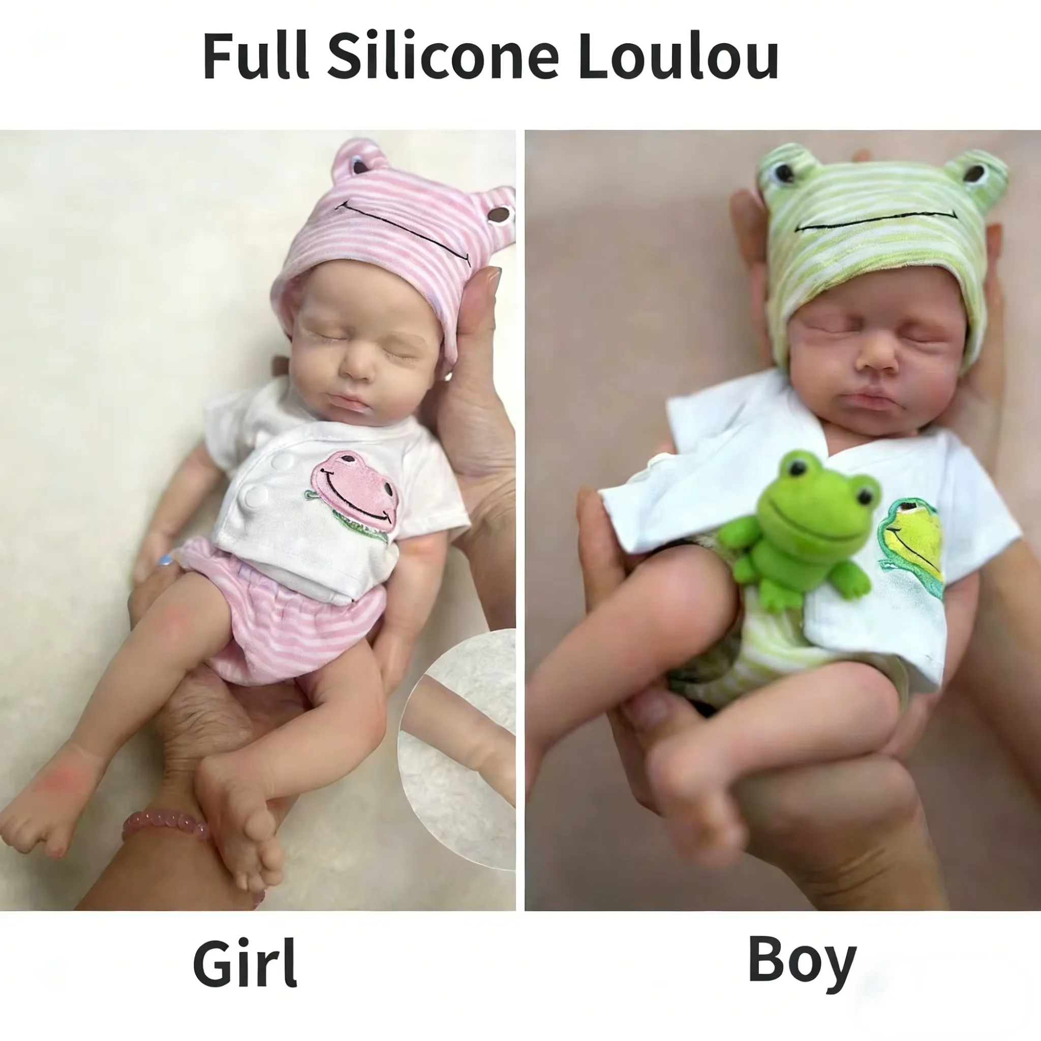 Miękka silikonowa lalka Loulou może otwierać usta Reborn Doll Baby Full Body Miękka silikonowa lalka Bebe Chłopiec i dziewczynka do wyboru — zdjęcie 2