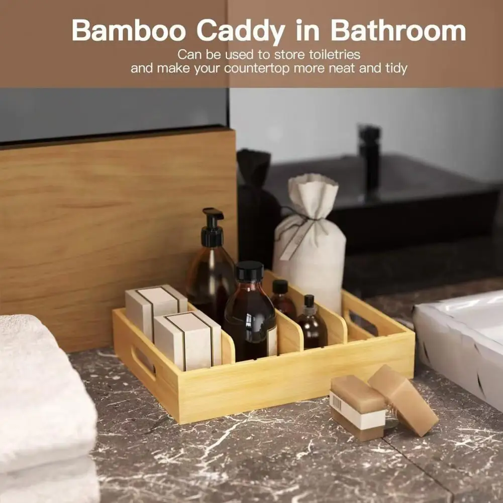 

Kitchen Lid Organizer Bamboo Lid Organizer Box with Adjustable Dividers for Kitchen Cabinet Storage of Lids Dinner Plates Lid
