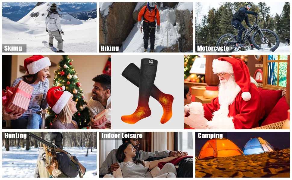 Savior Heat Battery Electric Heated Socks For Men Winter Warm Outdoor Sports Rechargeable Thermal Socks Foot Women For Cycling