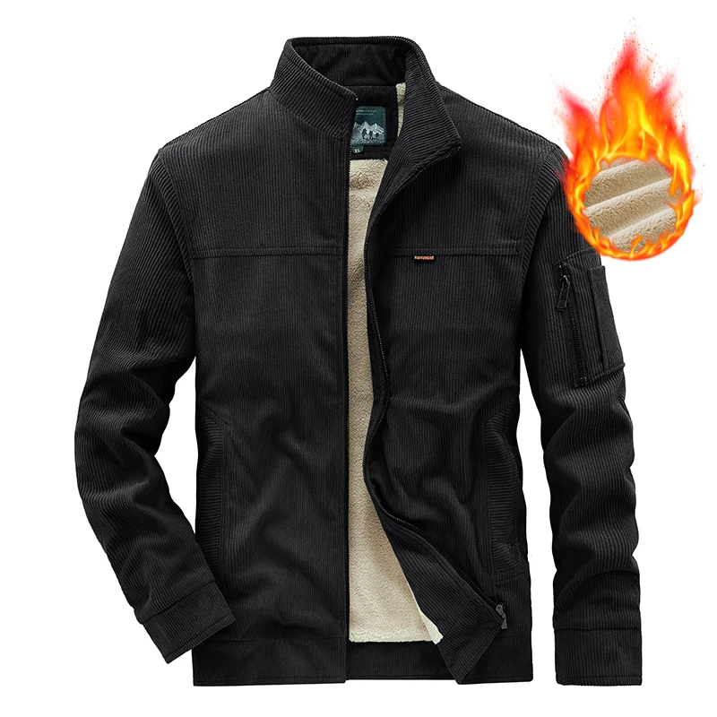 

Winter Lambskin Jacket for Men New Style with Thickened Fleece Jackets Male Warm Trendy Fashionable Fur Collar Corduroy Jackets