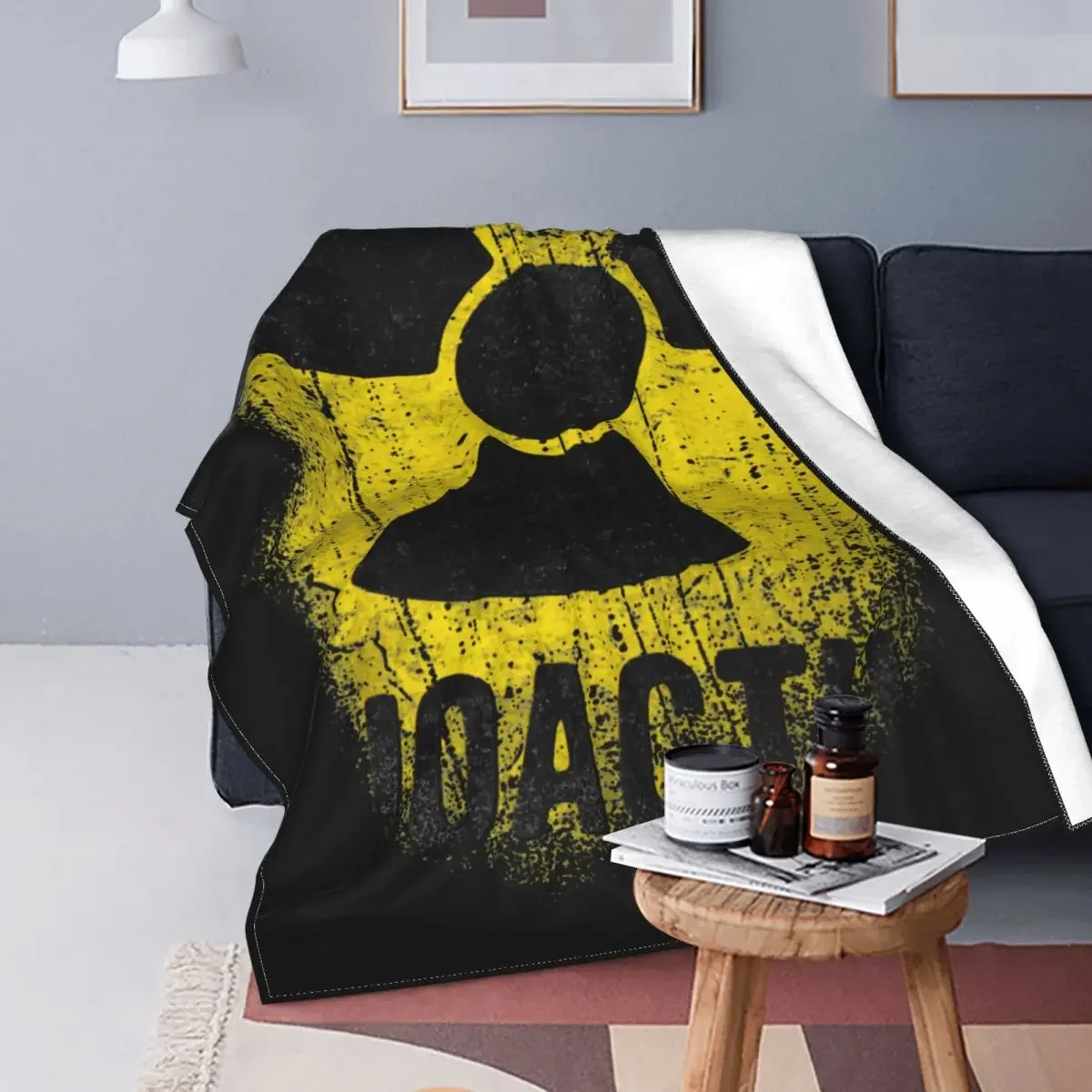 Chernobyl Let\'s Get Radioactive Flannel Blankets Nuclear Radiation Russia Throw Blanket for Home 125*100cm Plush Thin Quilt