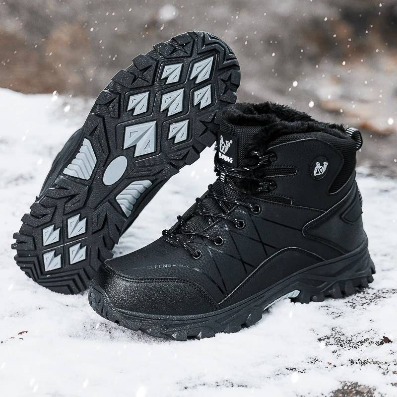 

Зимние мужские походные ботинки, водонепроницаемые уличные теплые кроссовки, зимние ботинки, нескользящая городская треккинговая обувь, обувь для альпинизма и прогулок
