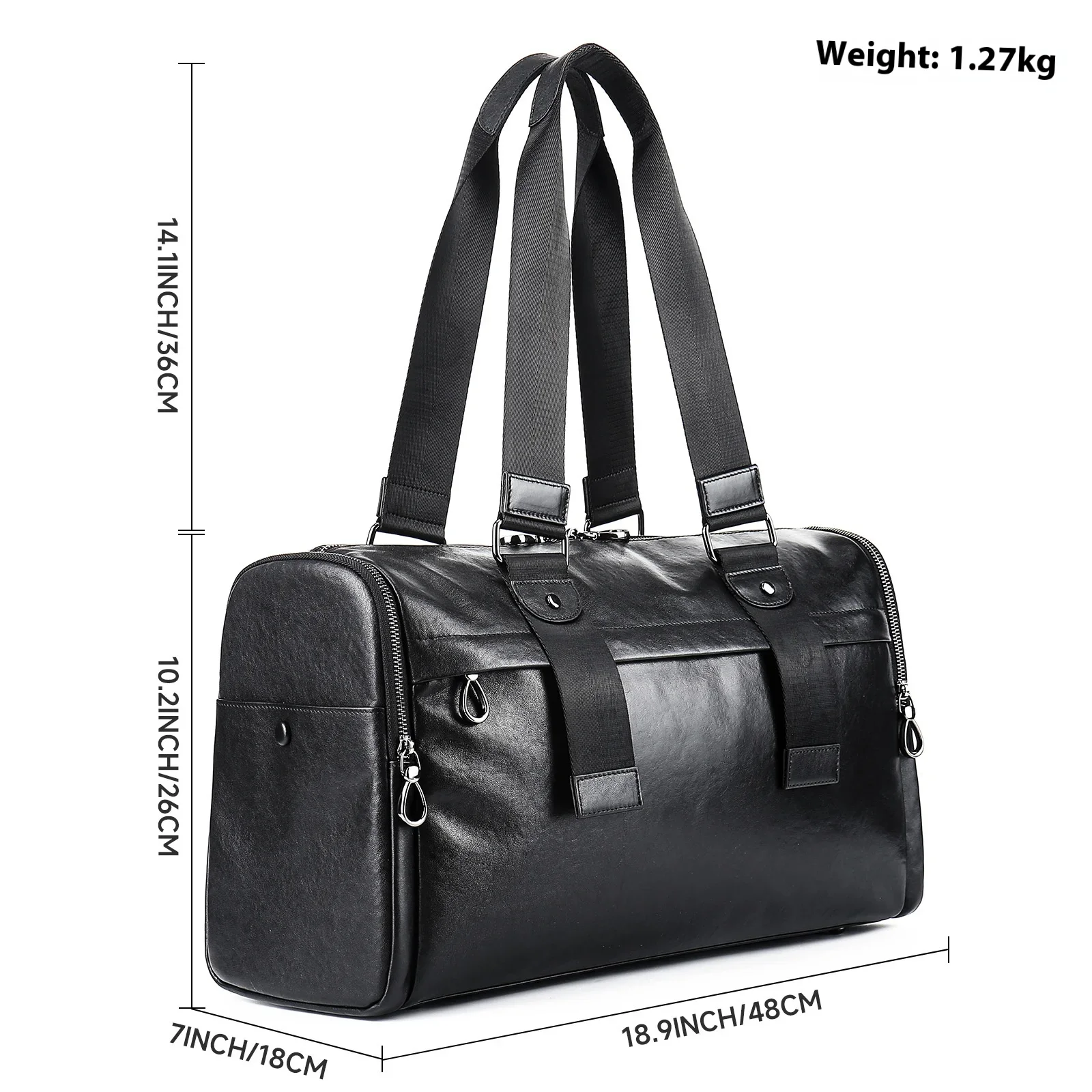 Sac fourre-tout de voyage en cuir de vachette pour homme, bagage décontracté haut de gamme, grande capacité, voyage d'affaires, commodité