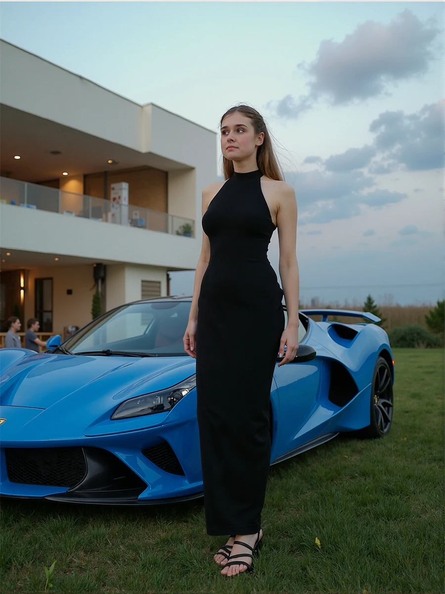 فساتين نسائية من الساتان سهلة الارتداء مع فتحة عنق على شكل حرف V بدون ظهر وطول ماكسي للحفلات المسائية ملابس رسمية حسية أنيقة