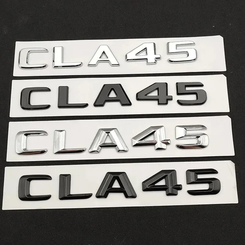 

3D Black CLA 45 Car Emblem CLA45 Car Trunk Rear Letters Word Emblema Badge Sticker Auto Turbo Logo For Mercedes Benz AMG