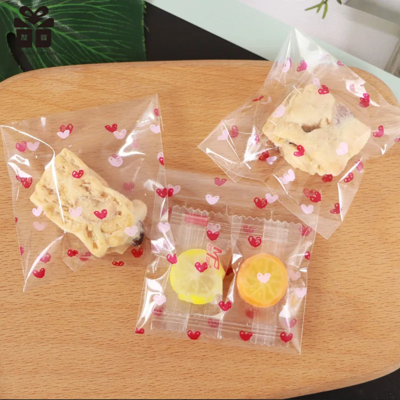 100pcs/lot 7cm Clear Candy Bag Transparent Plastic Bag Cookie OPP Bag For Wedding Birthday Party Decor DIY Gift Packaging Pouch