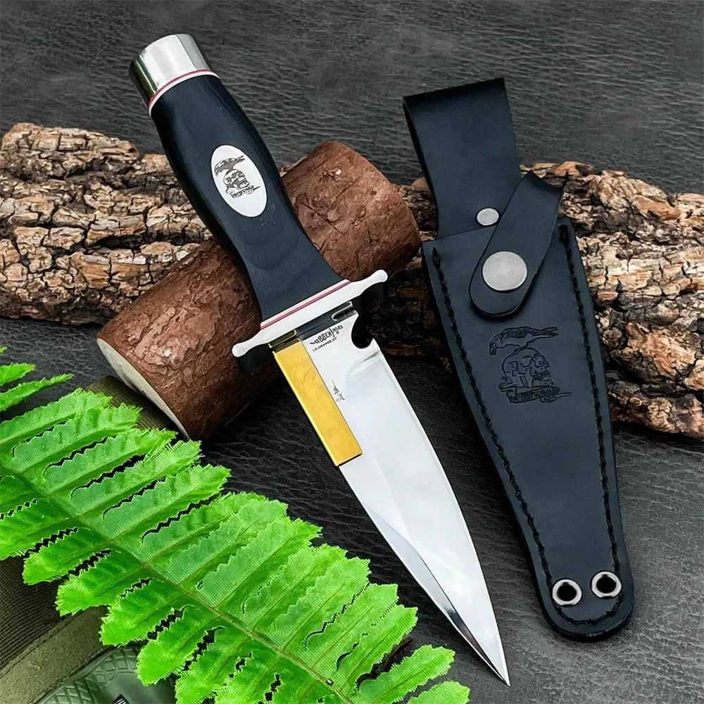 

Нож с фиксированным клинком для активного отдыха, сталь 9Cr13MoV, рукоять из черного дерева, с ножнами, высококачественный охотничий нож, инструмент для выживания в походах, подарок