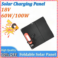 New 18V 60W/100W Flexible Foldable Solar Panel High Efficience Solar Battery Charger 21W Solar Phone Charger for Iphone Travel