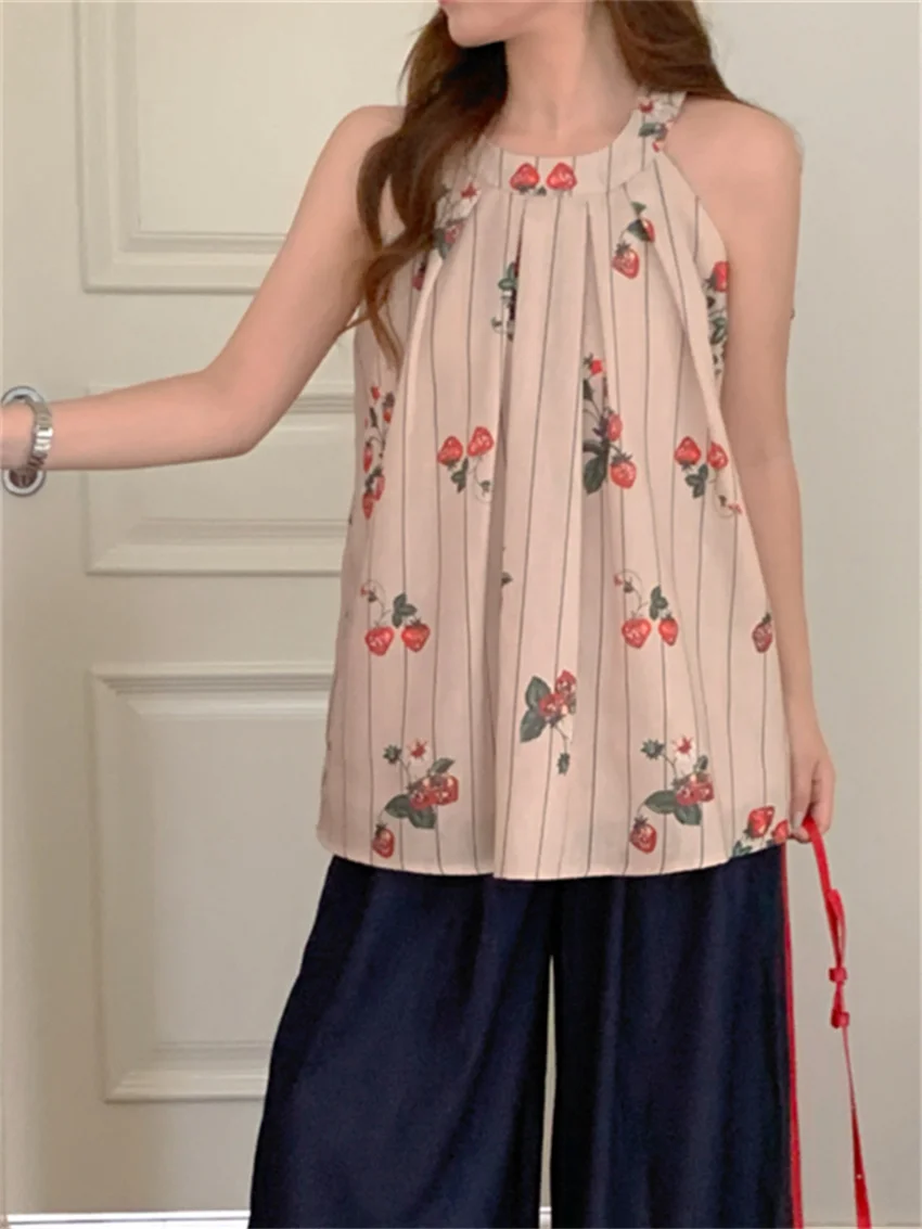 

Alien Kitty Vacation Women Tank Tops Printed Loose Sweet Girls New Summer Camis High Street 2024 Daily Casual All Match Gentle