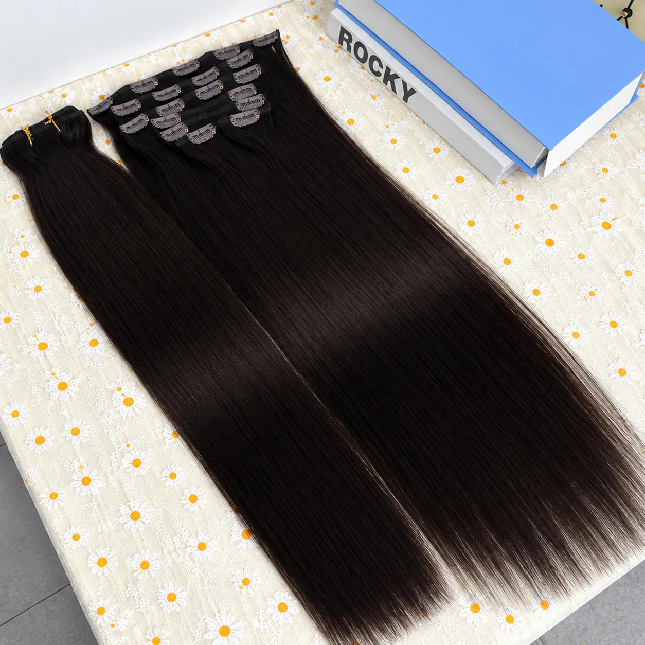 Clip in Hair Extensions 100% Real Human Hair Extensions Easy to Wear Clip Ins for Women Natural Human Hair 22 inch 120g 7 Pcs #2 Dark Brown