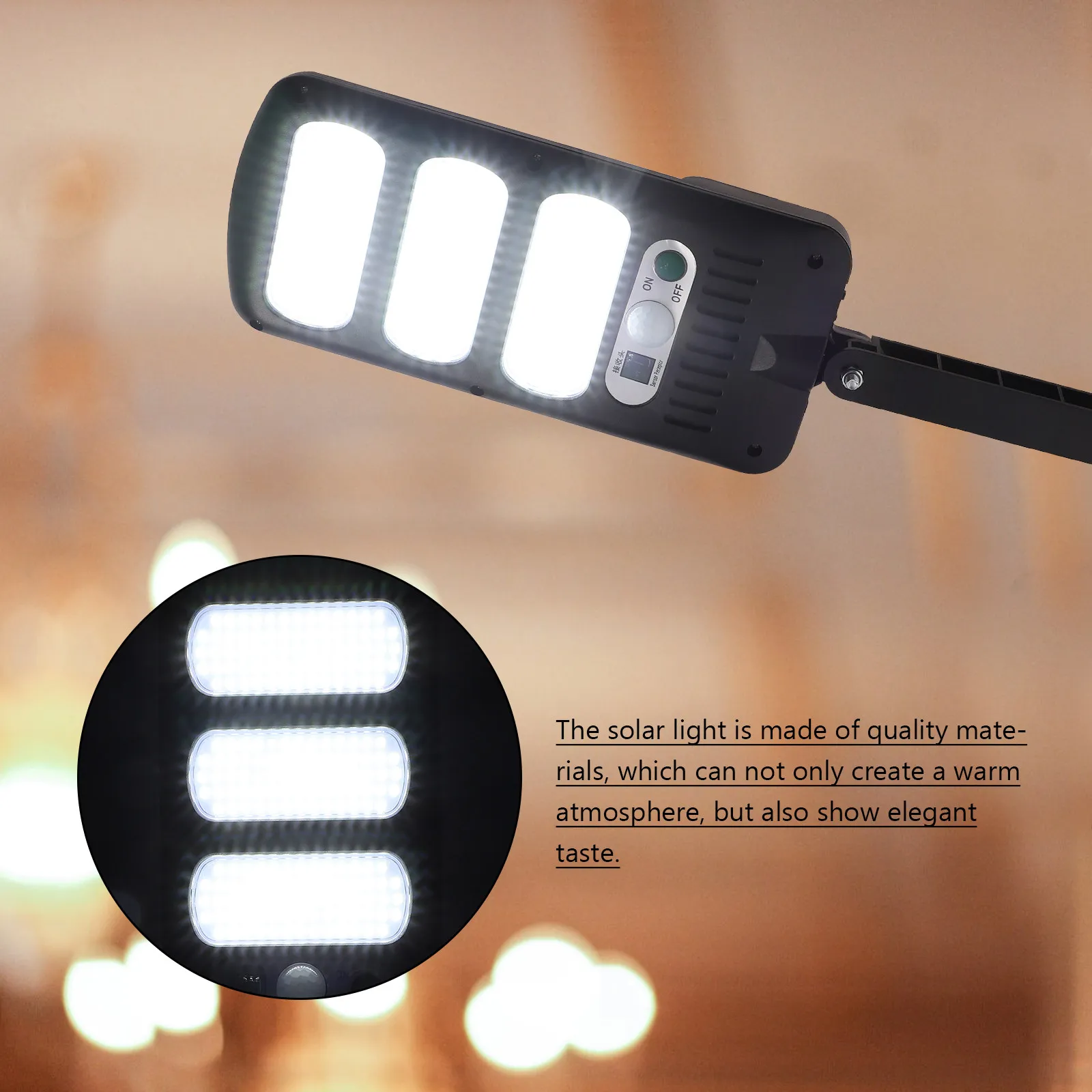 

1Set Solar Street Wall Light 213LED Modern Simple Outdoor Garden Yard Decorative Fence Lamp Warm White Light Easy Install