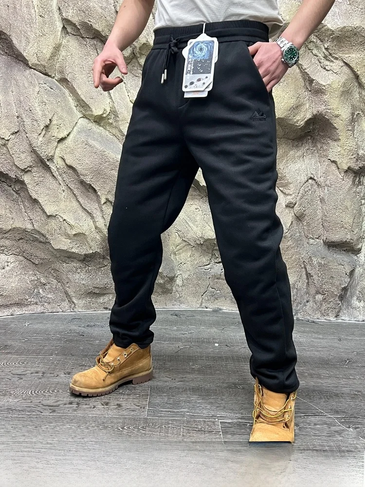 

Теплогенерационные мужские зимние брюки с наполнителем вниз, уличные мужские зимние брюки, ветрозащитные водонепроницаемые молодежные длинные прямые брюки