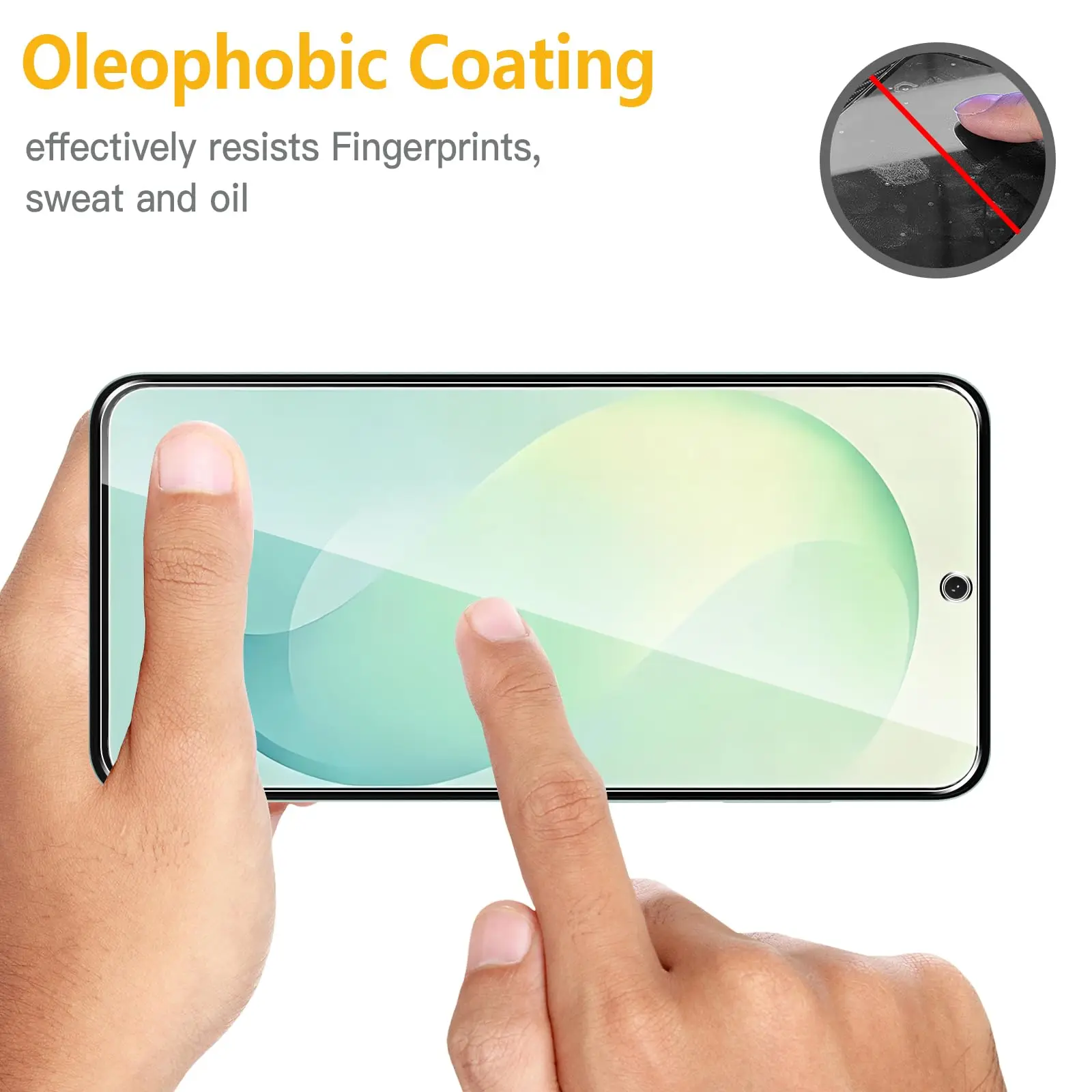 Displayschutzfolie für Samsung Galaxy S26 FE 6,7 Zoll, gehärtetes Glas, HD, 9H, transparent, kratzfest, kompatibel mit Handyhüllen. – Detail 8