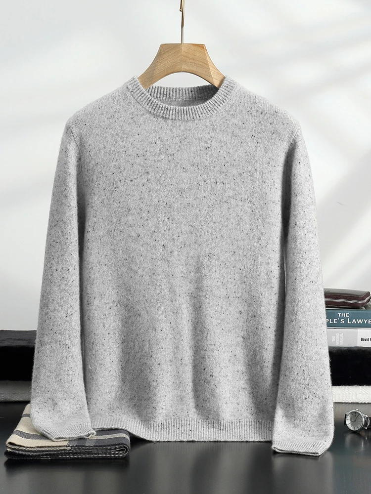 Heavyweight  Men's O-Neck Pullover 100% Cashmere Sweater High Quality Autumn Winter Luxury Cashmere Smart Casual Soft Knitwear