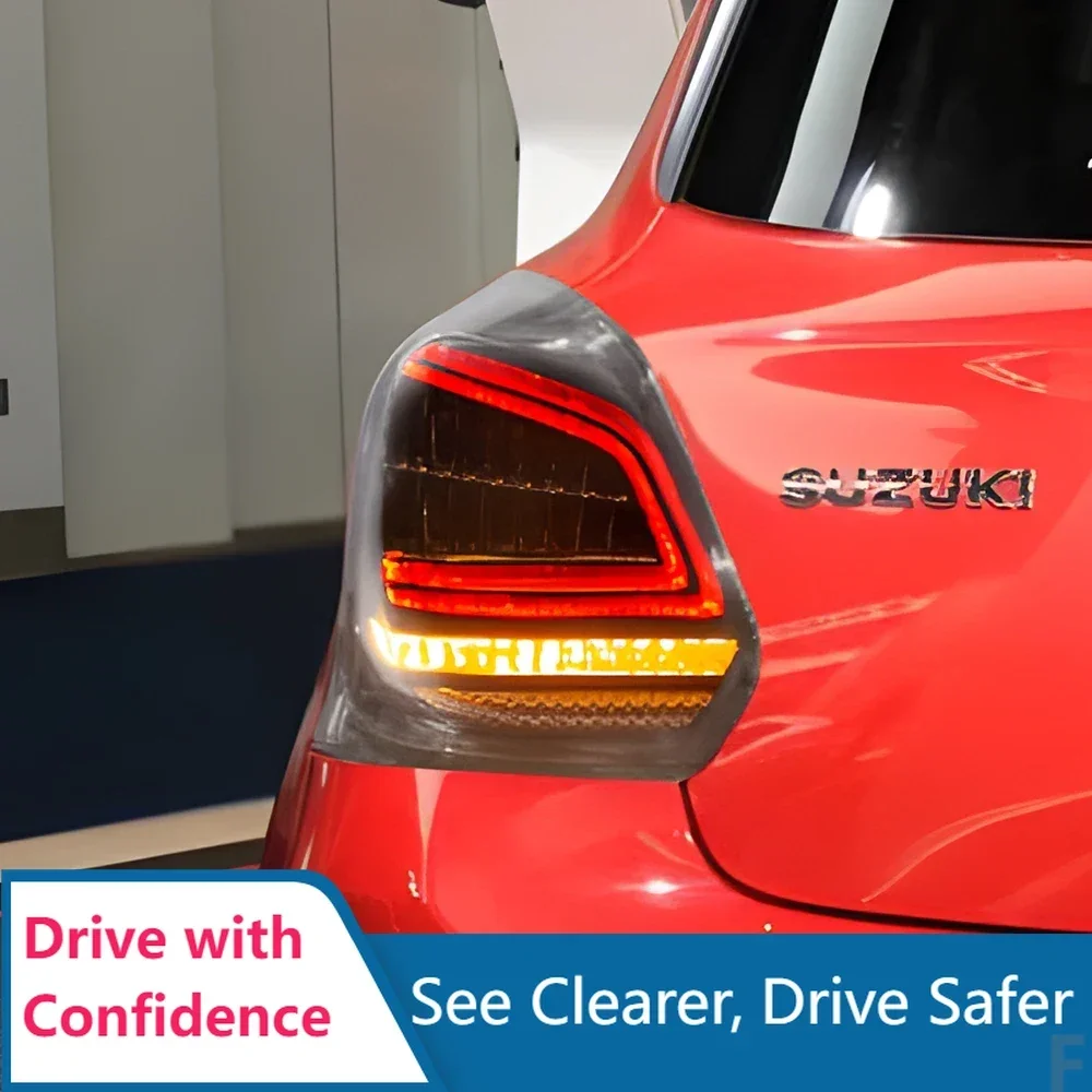 

Модифицированные автомобильные задние фонари в сборе для Suzuki Swift 2017-2023, светодиодные автоматические задние фонари, обновленные аксессуары для задних фонарей в стиле Benz C-Class