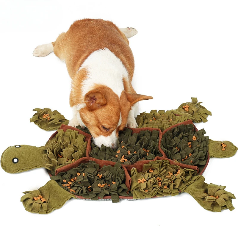 

Turtle Pet Plush Sniffing Mat Hidden Food Training Puzzle Dog Toy Companion Interactive Play Pet Supplies