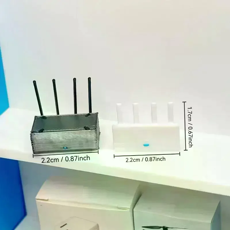 1Pcs Miniature WiFi Router Model Dollhouse Accessory 1/12 Scale Realistic Mini Router Decorative Prop For Doll House Living Roo
