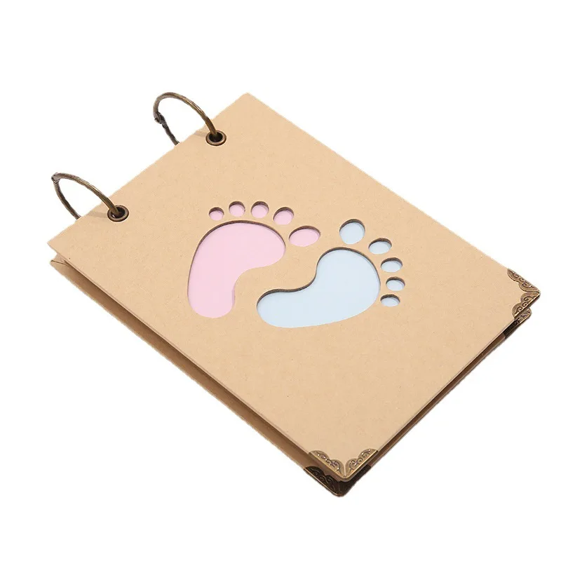 Cartoon Children's DIY Album Printing Scrapbook Feet Hollow Pattern Baby Growth Record Loose-leaf Album Birthday Photo Album