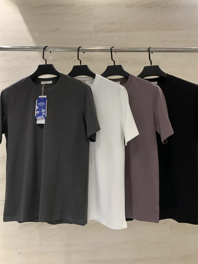 Casual round Neck Short Sleeve T-Shirt Men's Summer Cotton Pima Cotton Breathable Moisture Wicking Standard Fit Basic Style