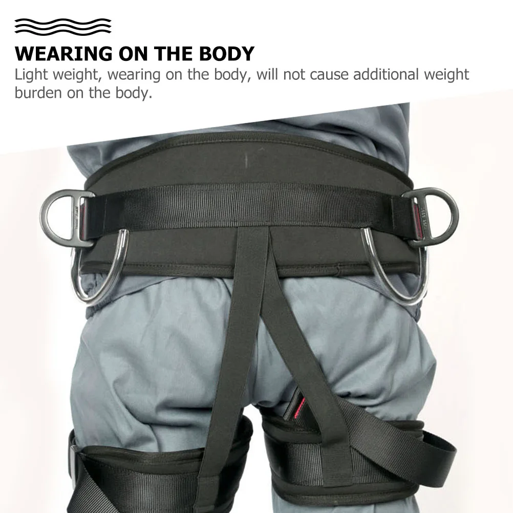 Climbing Safety Belt Mountaineering Harness Downhill Rappelling Waist Leg Adjustable Polyester Durability Lightweight Protection