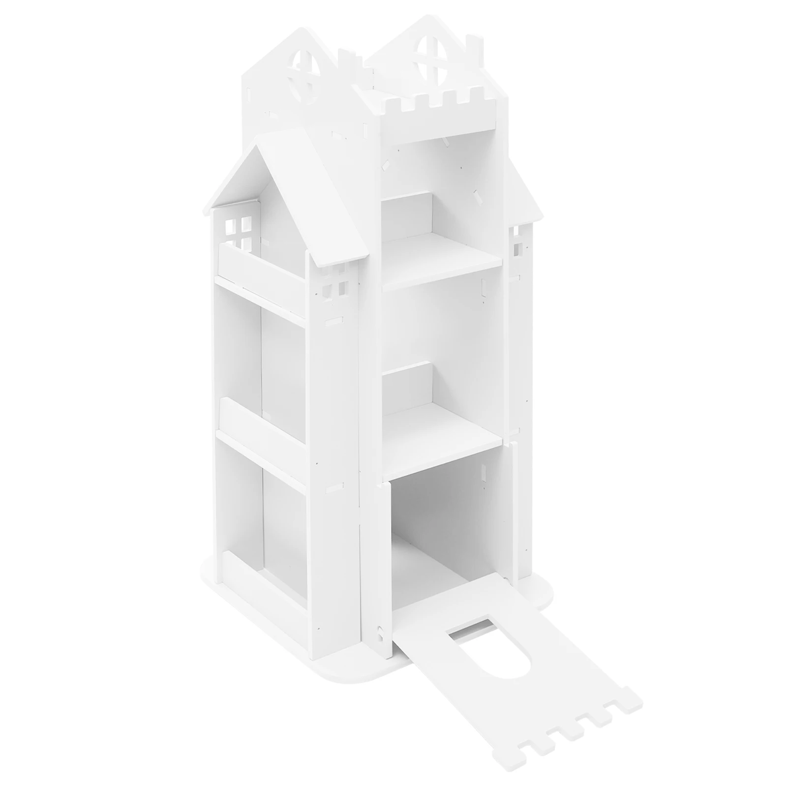 Rotating Children's Bookshelf, 95x41x41cm White Book Display Shelf, Floor Standing Bookshelf