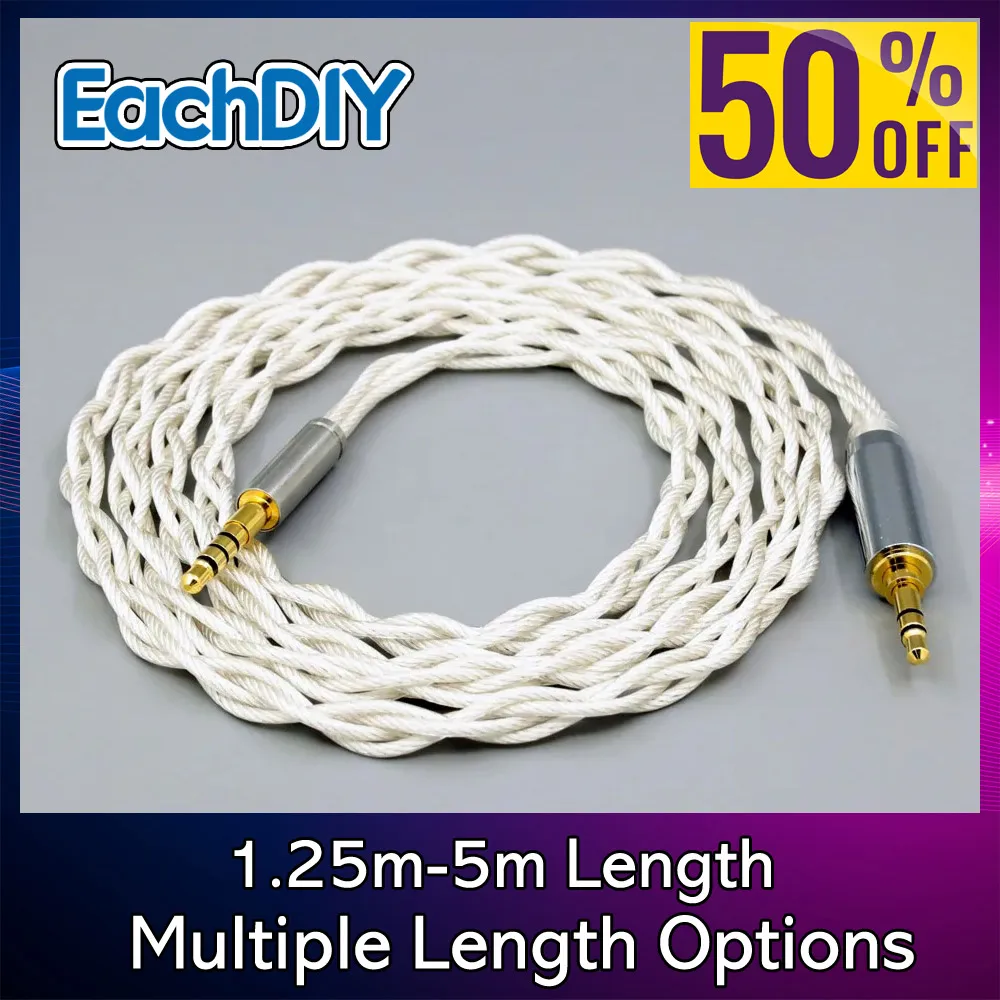 Graphene 7N OCC versilbertes Typ2-Kopfhörerkabel für Denon AH-mm400 AH-mm300 mm200 Beats Solo2 Solo3 SHP9500 8232