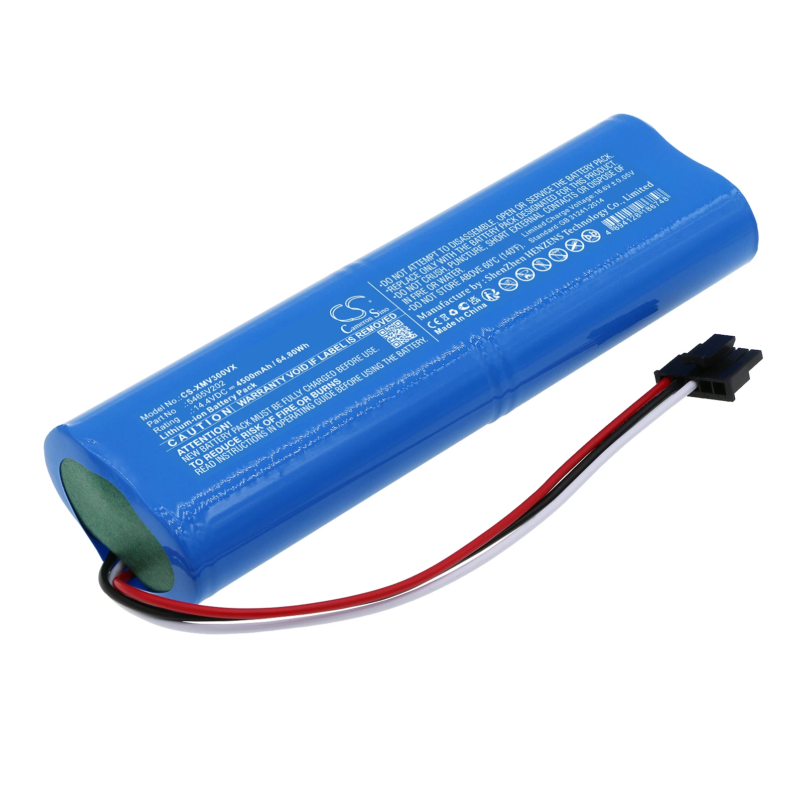 

Vacuum Battery For Viomi:V3,Xiaomi:Viomi V3,5465V202,--4500mAh / 64.80Wh--Li-ion--14.40V