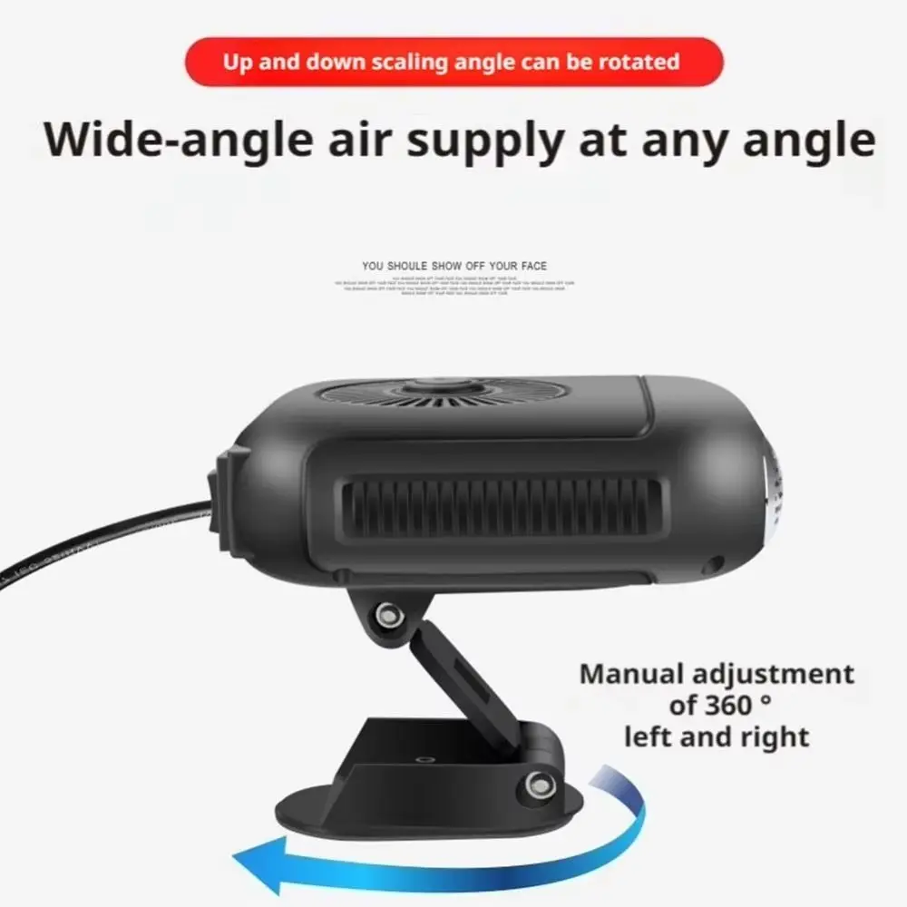 12V/24V Car Heater Electric 2 Level Temperature Car Defroster Demister 360 Degree Adjustable Universal Car Warm Fan Car Tools