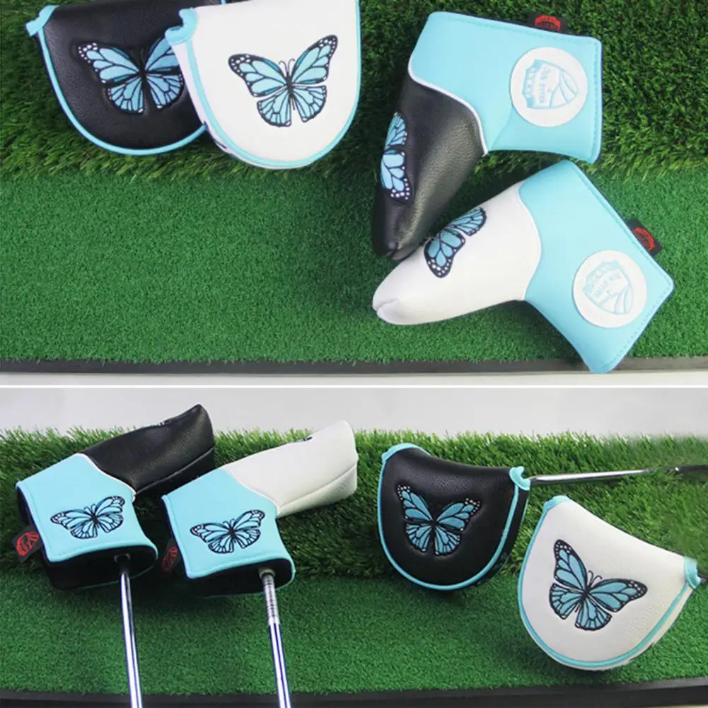 Sarung Putter gesper magnet, penutup kepala Putter Golf tahan air dengan penutup magnetik jahitan halus