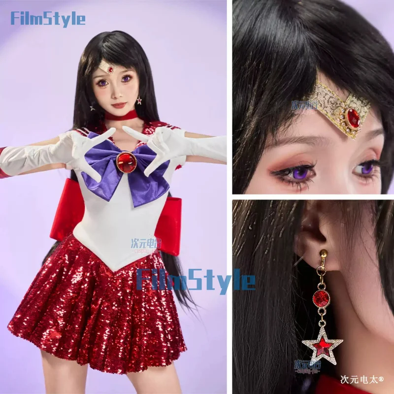 

Anime Sailor Moon Hino Rei Cosplay Costume Uniform Halloween Carnival Party Christmas Play Role Clothes Clothing