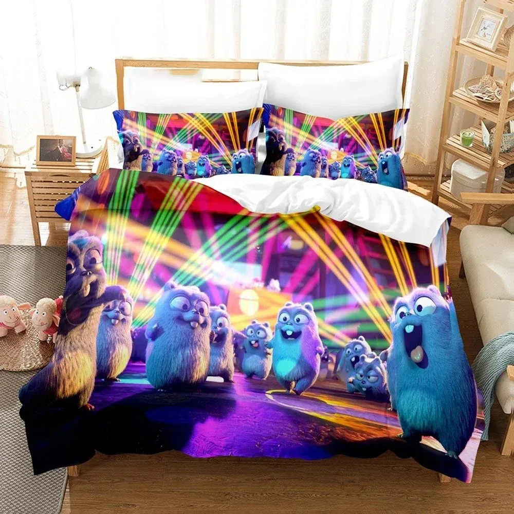 

3D Printed Grizzy N Lemmings Bedding Set 3D Printed Suitable for Bedroom Duvet Cover Set With Pillowcases Kids Home Textile