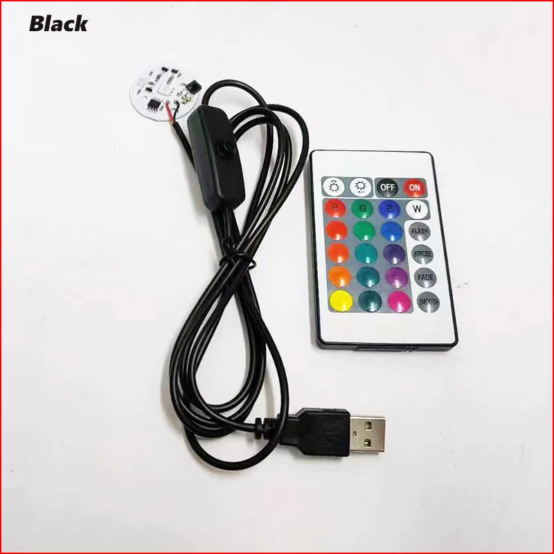 Input DC5V low voltage colorful gradient LED RGB light board with 1Meter Black or White USB switch Cable and remote control.