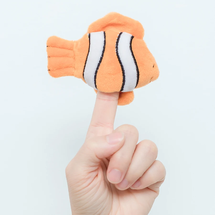 Kawaii Mini Animal Crab Sea horse Hippocampus Clownfish Hand Puppets for Baby Kids Puzzle Finger Puppet